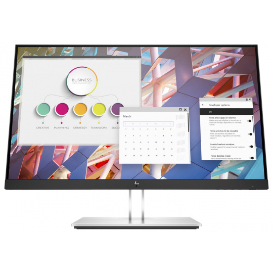 HP E-Series E24 G4 60,5 cm (23.8") 1920 x 1080 px Full HD LCD Černá, Stříbrná