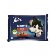 Nestlé FELIX Fantastic cat Multipack hovädzie&kuracie želé kapsička 4x85 g Nestlé FELIX Fantastic cat Multipack hovädzie&kuracie želé kapsička 4x85 g