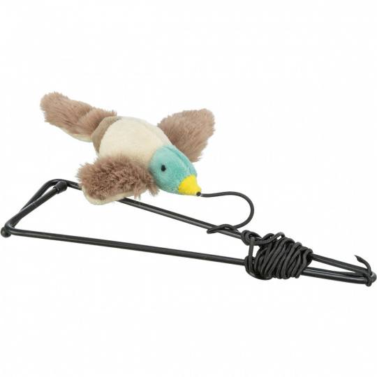 Plyšová lietajúca kačica na gumičke 13 cm, úchyt na rám dverí