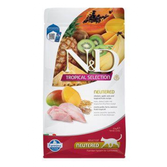 N&D TROPICAL SELECTION CAT Neutered Chicken 1,5kg N&D TROPICAL SELECTION CAT Neutered Chicken 1,5kg