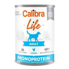 Calibra Dog Life konz.Adult Chicken s ryžou 400g