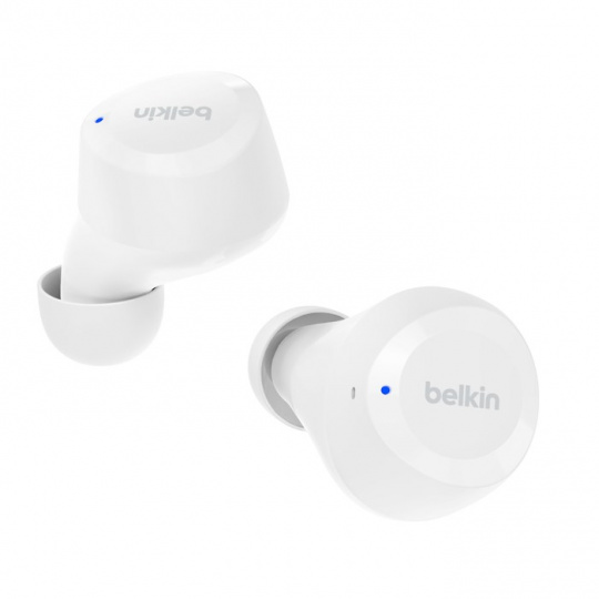 Belkin SoundForm Bolt Sluchátka s mikrofonem Bezdrátový Do ucha Volání / hudba / sport / volný čas Bluetooth Bílá