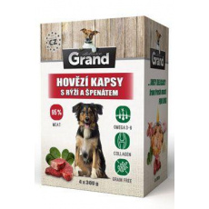 GRAND kaps. deluxe pes hovädzie s ryžou a špenátom. 4x300g GRAND kaps. deluxe pes hovädzie s ryžou a špenátom. 4x300g
