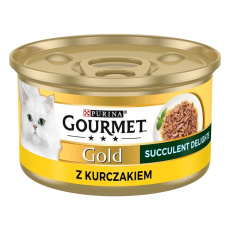 PURINA Gourmet Gold Succulent Delights Chicken - mokré krmivo pro kočky - 85g