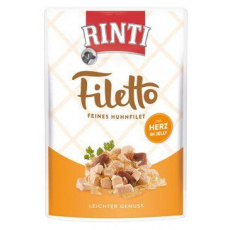 Rinti Dog Filetto kapsička kuracie+kuracie srdce v želé 100g Rinti Dog Filetto kapsička kuracie+kuracie srdce v želé 100g