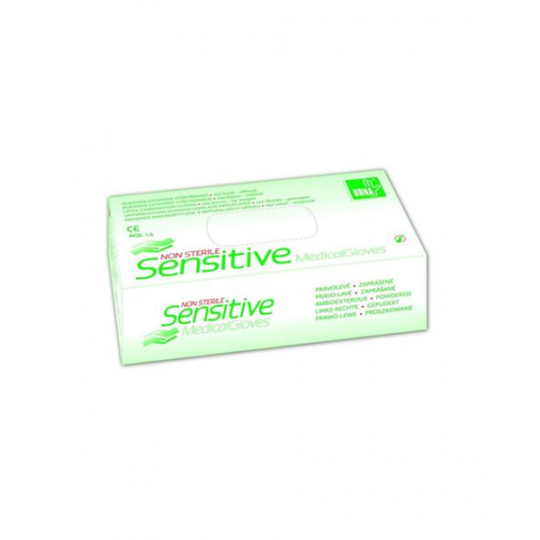 Rukavice vyšetr.latex Sensitive veľ.S, púdrované 100 ks Rukavice vyšetr.latex Sensitive veľ.S, púdrované 100 ks