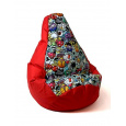 Sako taška pouffe Pear print red-graffiti XL 130 x 90 cm