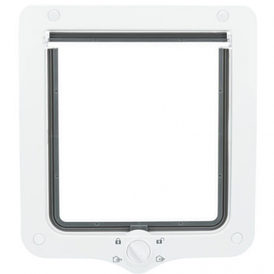 Priechodné dvierka pre mačku XL, s tunelom, 4-cestné, 24x28cm, biele Priechodné dvierka pre mačku XL, s tunelom, 4-cestné, 24x28cm, biele