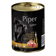 NEW PIPER s kuřecími srdíčky a špenátem, konzerva pro psy 400g