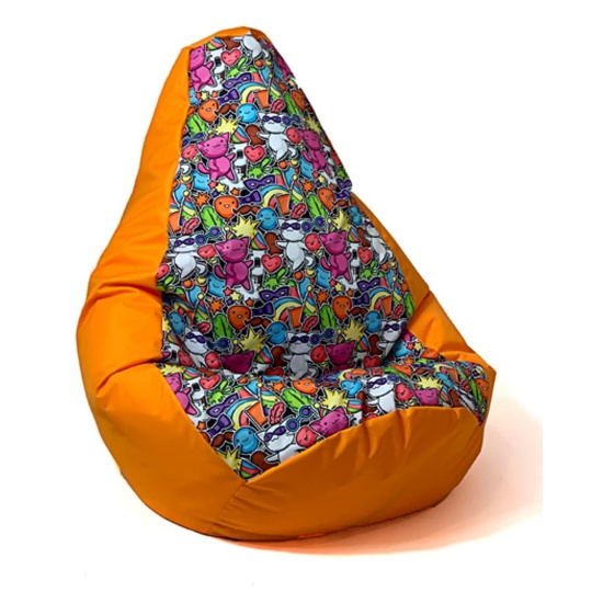 Sako taška pouffe Pear print orange-fairy 2 XXL 140 x 100 cm