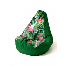 Sako bag pouffe pear print green-flaming XXL 140 x 100 cm