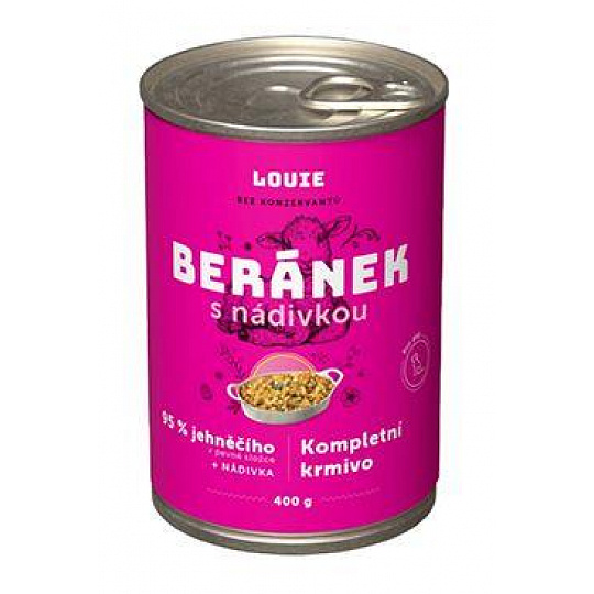 Louie Dog konz. Baránok s plnkou 400g Louie Dog konz. Baránok s plnkou 400g