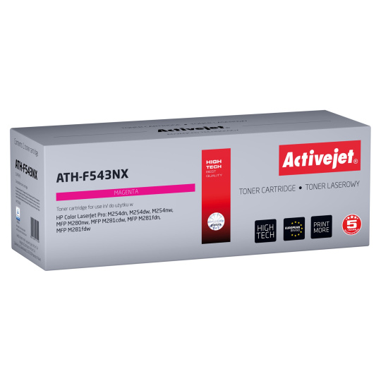 Activejet ATH-F543NX Tonerová kazeta pro tiskárny HP; Náhrada za HP 540 CF543X; Supreme; 2500 stran; magenta