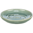 Miska keramická, vytlačená mačka, 0,15 l/ ⌀ 14,5 cm, zelená