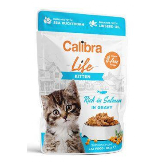 Calibra Cat Life kapsička Kitten Salmon in gravy 85g