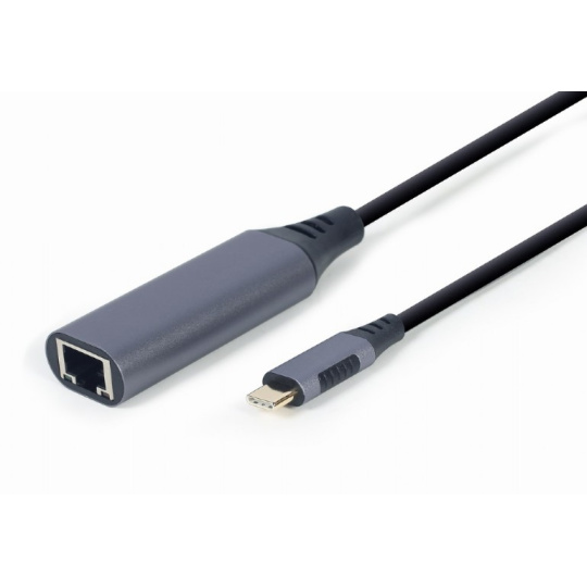 Gembird A-USB3C-LAN-01 dokovací stanice/replikátor portů USB 3.2 Gen 1 (3.1 Gen 1) Type-C Černá, Šedá