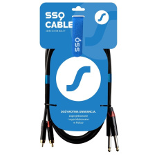 SSQ RCAJM1 SS-1427 Kabel 2x RCA - 2x Jack Mono 6,3 mm 1 m Černá