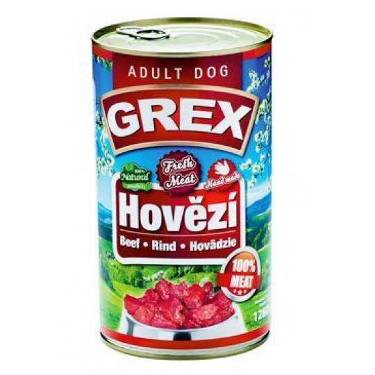 GREX konz. pes hovädzie 1280g