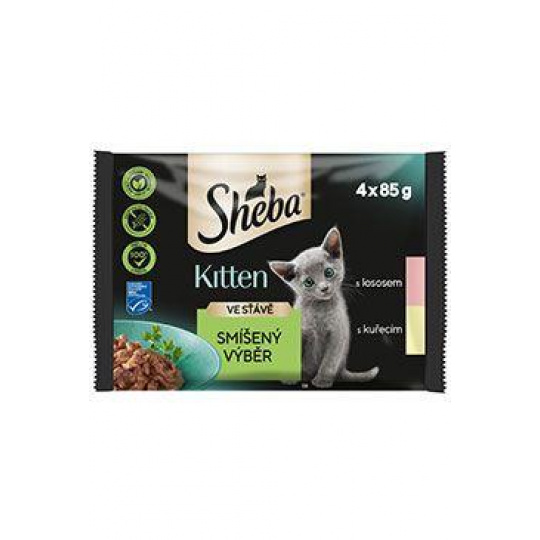 Sheba kapsička Kitten mix výber v šťave 4x85g Sheba kapsička Kitten mix výber v šťave 4x85g