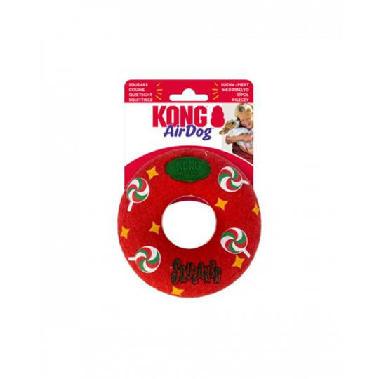 Hračka Kong Dog Holiday AirDog Squeaker Donut s pískatkom, guma vulkanizovaná, M Hračka Kong Dog Holiday AirDog Squeaker Donut s pískatkom, guma vulkanizovaná, M