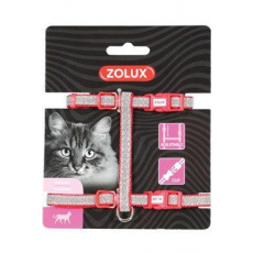 Postroj mačka SHINY nylon červený Zolux Postroj mačka SHINY nylon červený Zolux