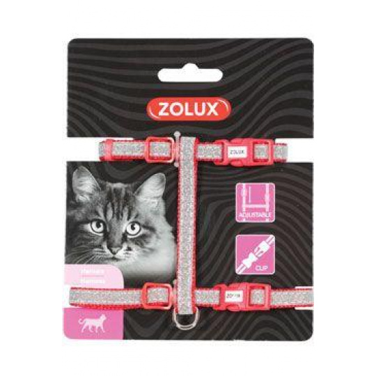 Postroj mačka SHINY nylon červený Zolux Postroj mačka SHINY nylon červený Zolux