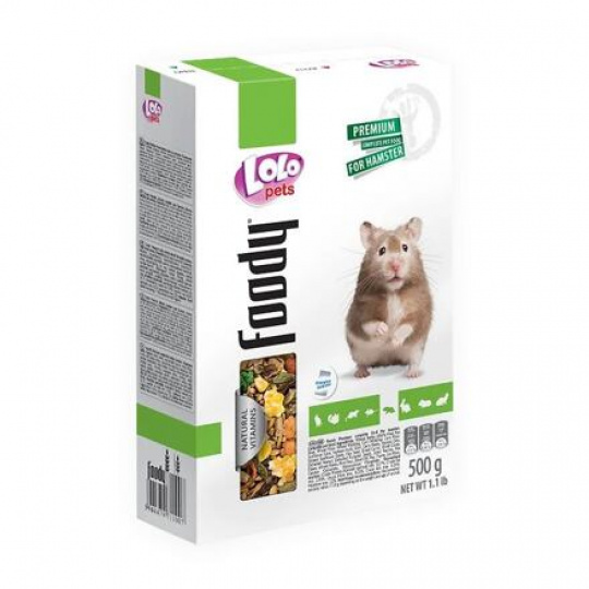 LOLO Foody kompletné krmivo pre škrečky 500 g krabička