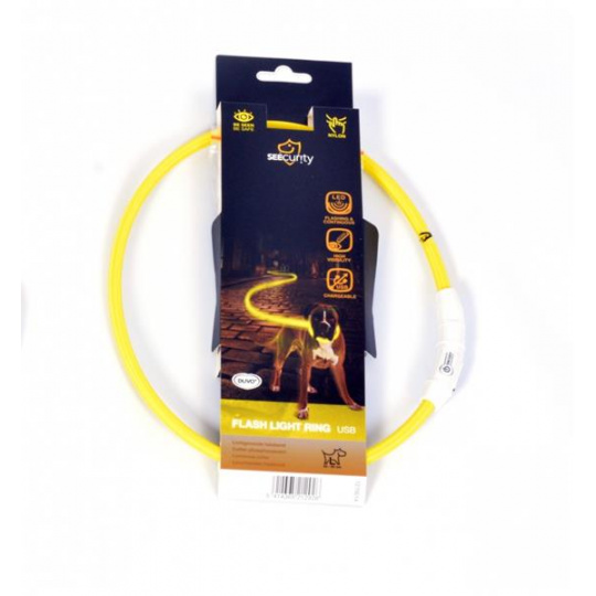 Obojok DUVO+ LED Svietiaci dog žltý nylonový 35 cm