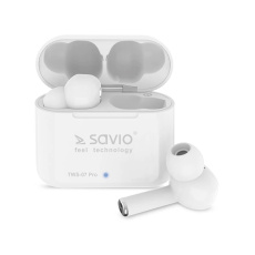 Savio TWS-07 PRO Wireless Bluetooth Earphones Sluchátka s mikrofonem Bílá