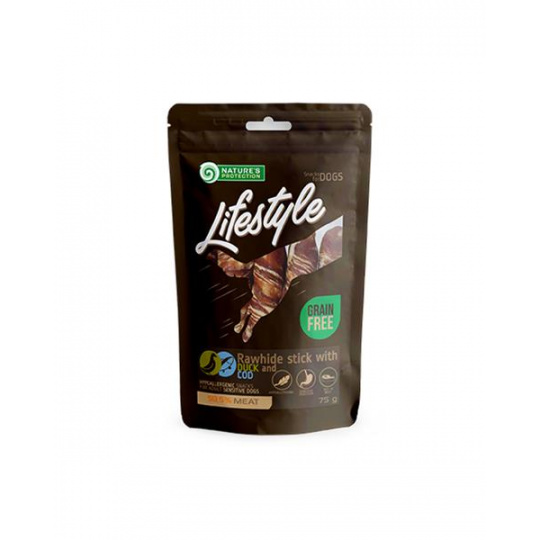 Pamlsok Natures P Lifestyle dog Rawhide duck & cod stick 75 g Pamlsok Natures P Lifestyle dog Rawhide duck & cod stick 75 g