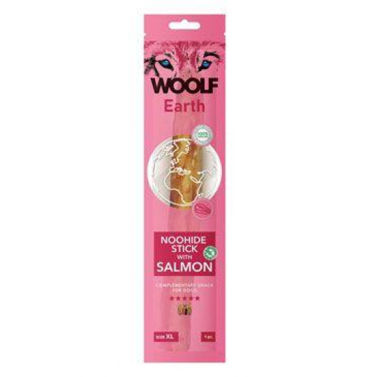 WOOLF pochúťka Earth NOOHIDE XL Stick with Salmon 85g WOOLF pochúťka Earth NOOHIDE XL Stick with Salmon 85g