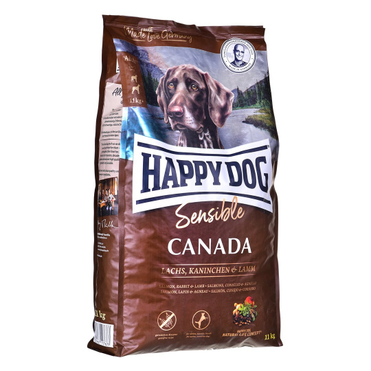 HAPPY DOG Supreme Sensible Canada Suché krmivo pro psy Losos, Králík, Jehněčí 11 kg