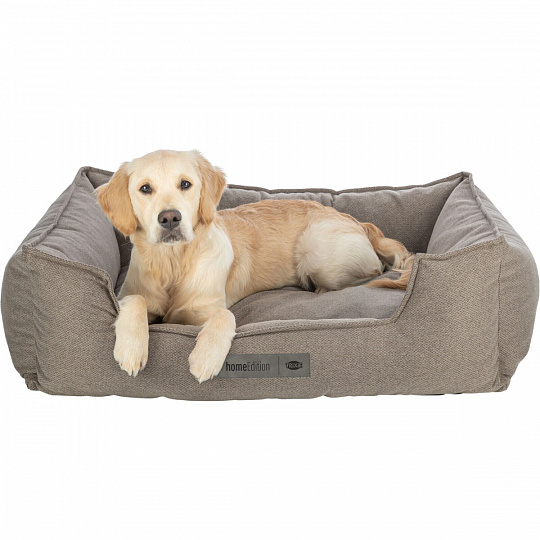 Pelech GANO, obdĺžnikový s vankúšovým okrajom, tkanina, šedobéžová