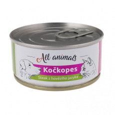 ALL ANIMALS konzerva MAČKOPES steak z hovädzieho jazyka 100 g
