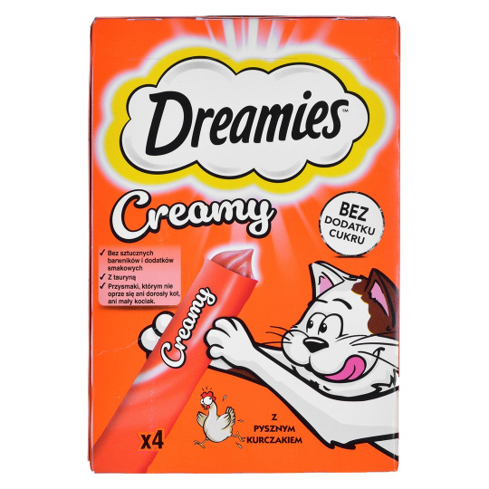 DREAMIES Creamy Chicken - pamlsek pro kočky - 4x10 g