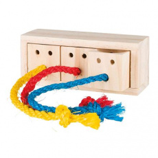 Hra pre králiky - drevená kocka na maškrty 16x6x7 cm Hra pre králiky - drevená kocka na maškrty 16x6x7 cm