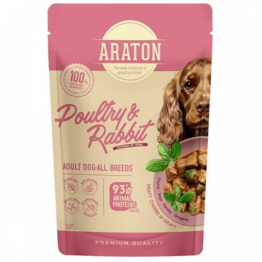 ARATON Adult Dog All Breeds KAPSIČKA s hydinou a králikom, pre všetky plemená, 500 g ARATON Adult Dog All Breeds KAPSIČKA s hydinou a králikom, pre všetky plemená, 500 g