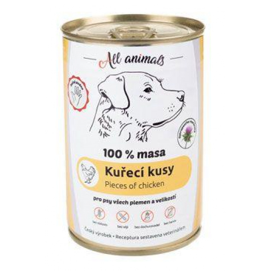 All Animals DOG konz. Kuracie kúsky 400g