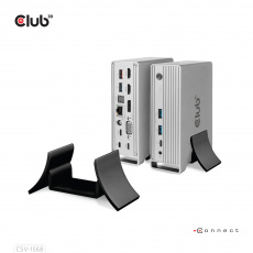 CLUB3D CSV-1568 dokovací stanice/replikátor portů USB 3.2 Gen 2 (3.1 Gen 2) Type-C Metalická
