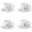 Sada 4 šálků na espresso BIALETTI CAROUSEL Porcelán 4x 50 ml Bílá