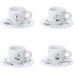 Sada 4 šálků na espresso BIALETTI CAROUSEL Porcelán 4x 50 ml Bílá