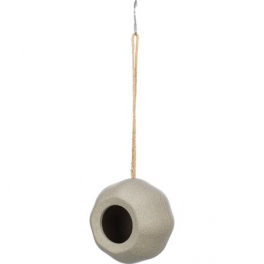 Guľa - vonkajšie kŕmidlo na zavesenie, 15,9 cm, pšenica/kukuričný škrob, sivá - LIMITOVANÁ PONUKA