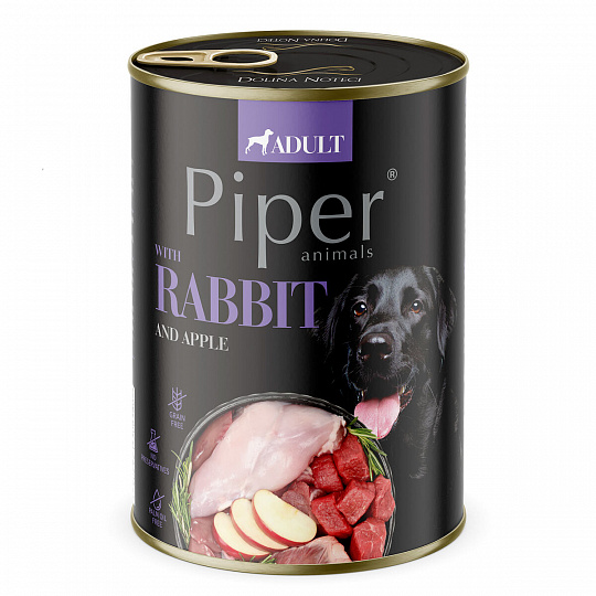 NEW PIPER s králikom a jablkom, konzerva pre psy 400 g