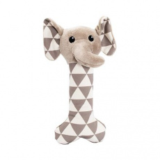 Plátená kosť s hlavou slona, so zvukom, 24 cm, krémová/sivá, HipHop Plátená kosť s hlavou slona, so zvukom, 24 cm, krémová/sivá, HipHop