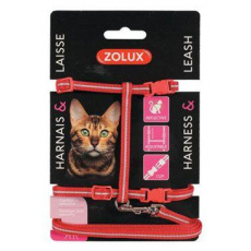 Postroj mačka s vodítkom 1,2m červený Zolux Postroj mačka s vodítkom 1,2m červený Zolux