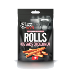 JOHN DOG Soft Bites Rolls Chicken 85% - pamlsek pro kočky - 50 g