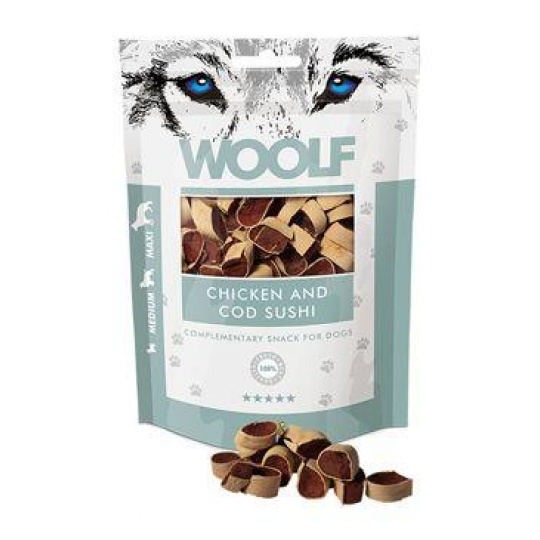 WOOLF pochúťka Chicken and Cod Sushi 100g