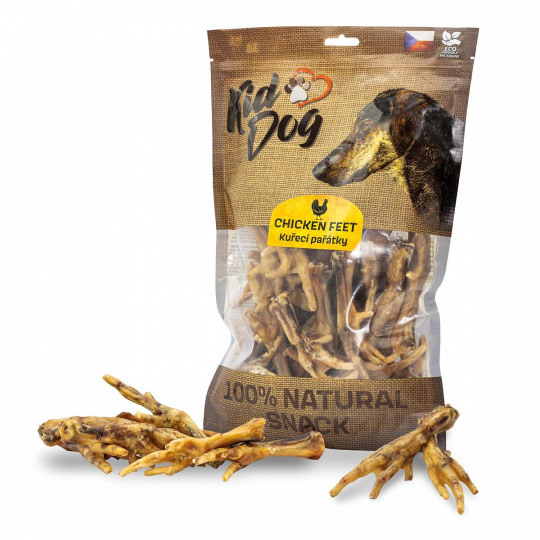 KIDDOG 100% Natural Snack, kuřecí pařátky 30 ks / bal