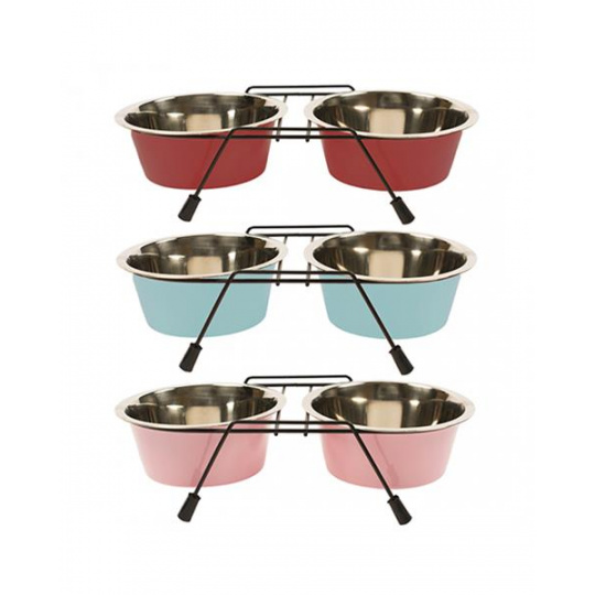 Miska DUVO+ Stojan s dvoma miskami nerez priemer 11 cm 2x0,24 L Miska DUVO+ Stojan s dvoma miskami nerez priemer 11 cm 2x0,24 L