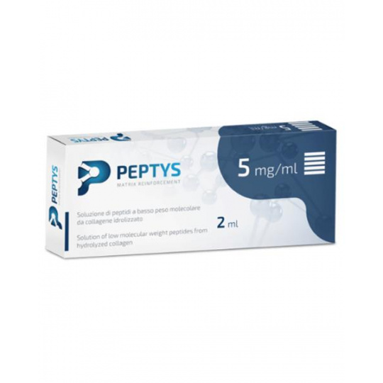 PEPTYS 5 roztok peptidov PEP-52 z kolagénu 5 mg/ml (injekcia predplnená, nízkomolekulárne peptidy (LWP) 1x2 ml) PEPTYS 5 roztok peptidov PEP-52 z kolagénu 5 mg/ml (injekcia predplnená, nízkomolekulárne peptidy (LWP) 1x2 ml)